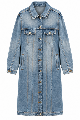 Tribal Jeans Long Denim Duster Jacket